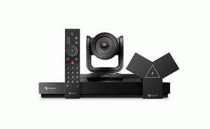 Poly G7500 integra funcionalidades avanzadas de audio, de intercambio inalámbrico de contenido y de vídeo en 4K y Ultra HD, por lo que genera una experiencia de audio y vídeo envolvente.