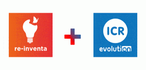 Los logos de re-inventa e ICR evolution.