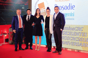 Recogiendo el premio CRC Oro Estratégico a Mejor Proyecto Tecnológico.