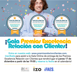 Cita en la Gala de los Premios a la Excelencia en la Relación con Clientes, el 17 de diciembre.