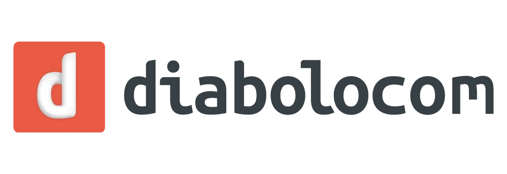Logo de DiaboloCom en fondo naranja