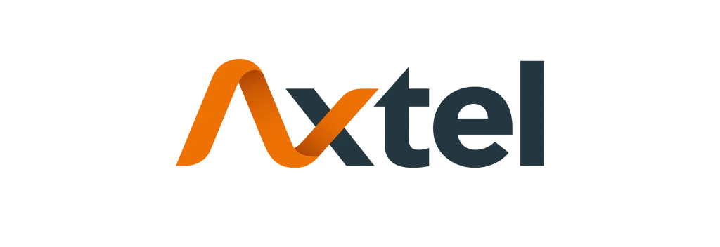 Logo de Axtel, fabricante de auriculares profesionales, teléfonos IP y soluciones de comunicación empresarial.